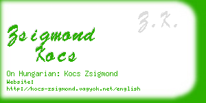 zsigmond kocs business card